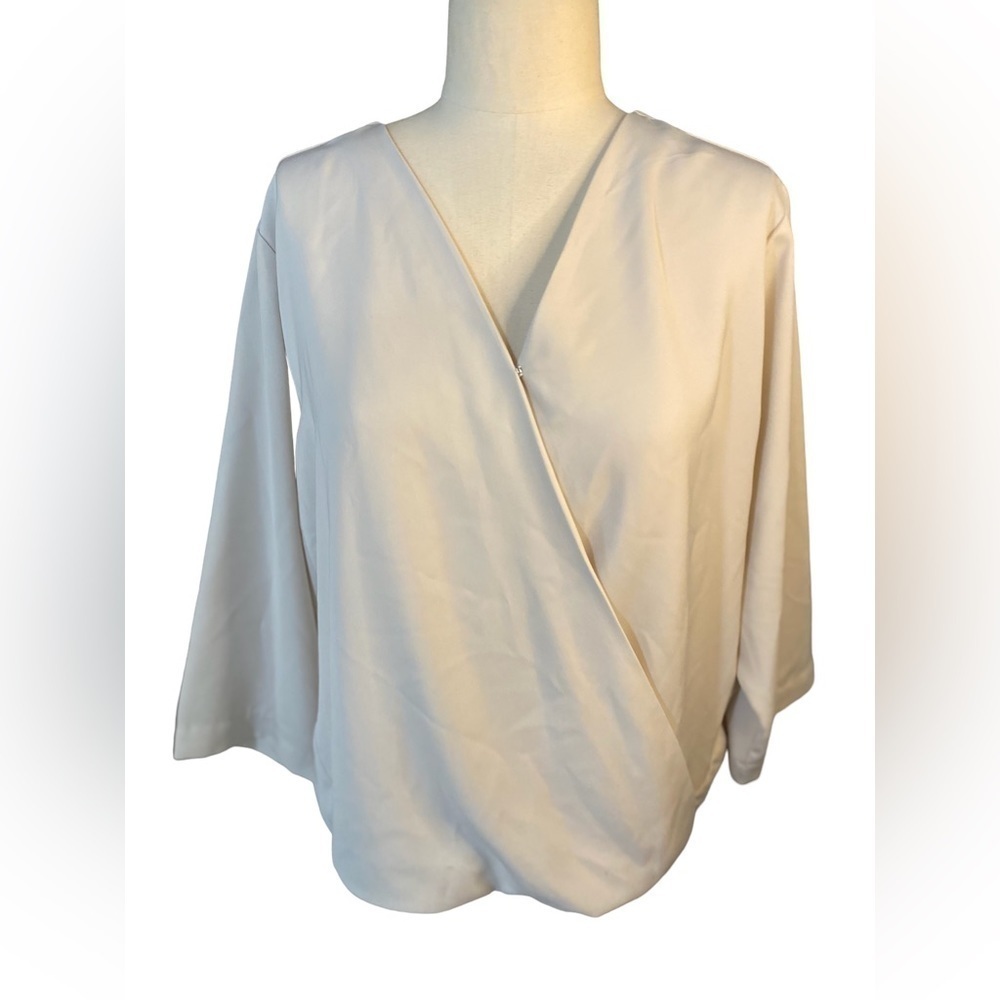 Prologue Women's 3/4 Sleeve V-Neck Hi-Low Blouse Top off white/cream - Size: XXL - Picture 4 of 8